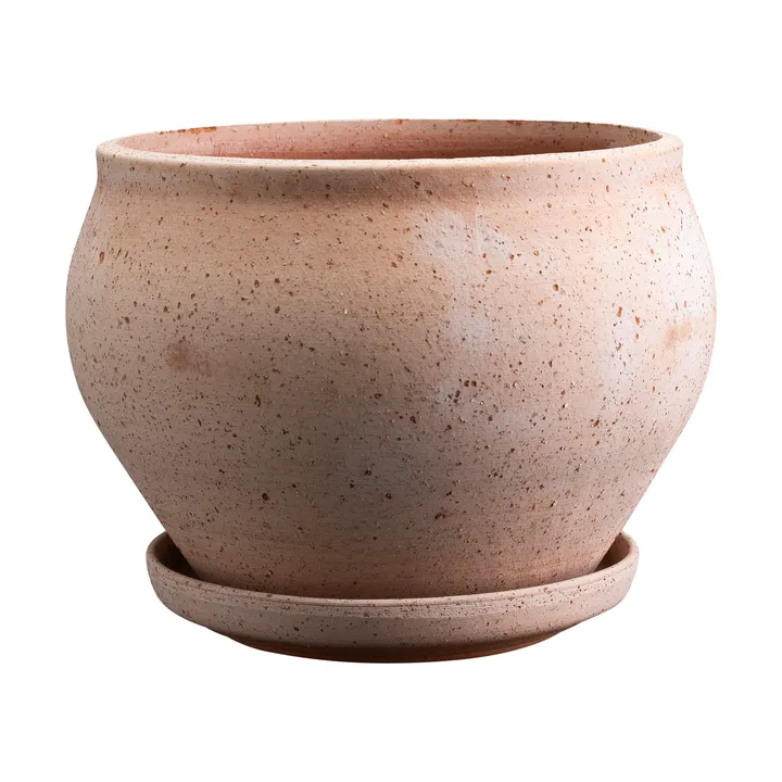 Delphi vaso com prato 2 peças - Rosa, Ø24 cm, baixo - Bergs Potter