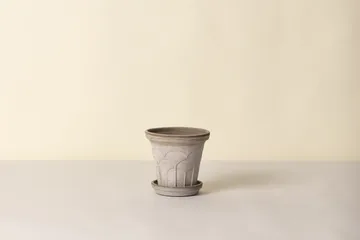 Fleur vaso com prato 2 peças - Cinzento, Ø16 cm - Bergs Potter