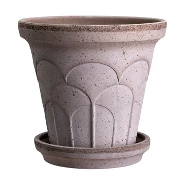 Fleur vaso com prato 2 peças - Grey, Ø21 cm - Bergs Potter