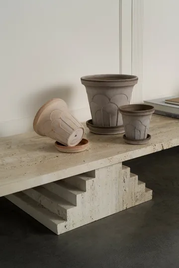 Fleur vaso com prato 2 peças - Grey, Ø21 cm - Bergs Potter