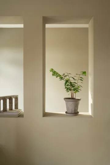 Fleur vaso com prato 2 peças - Grey, Ø21 cm - Bergs Potter