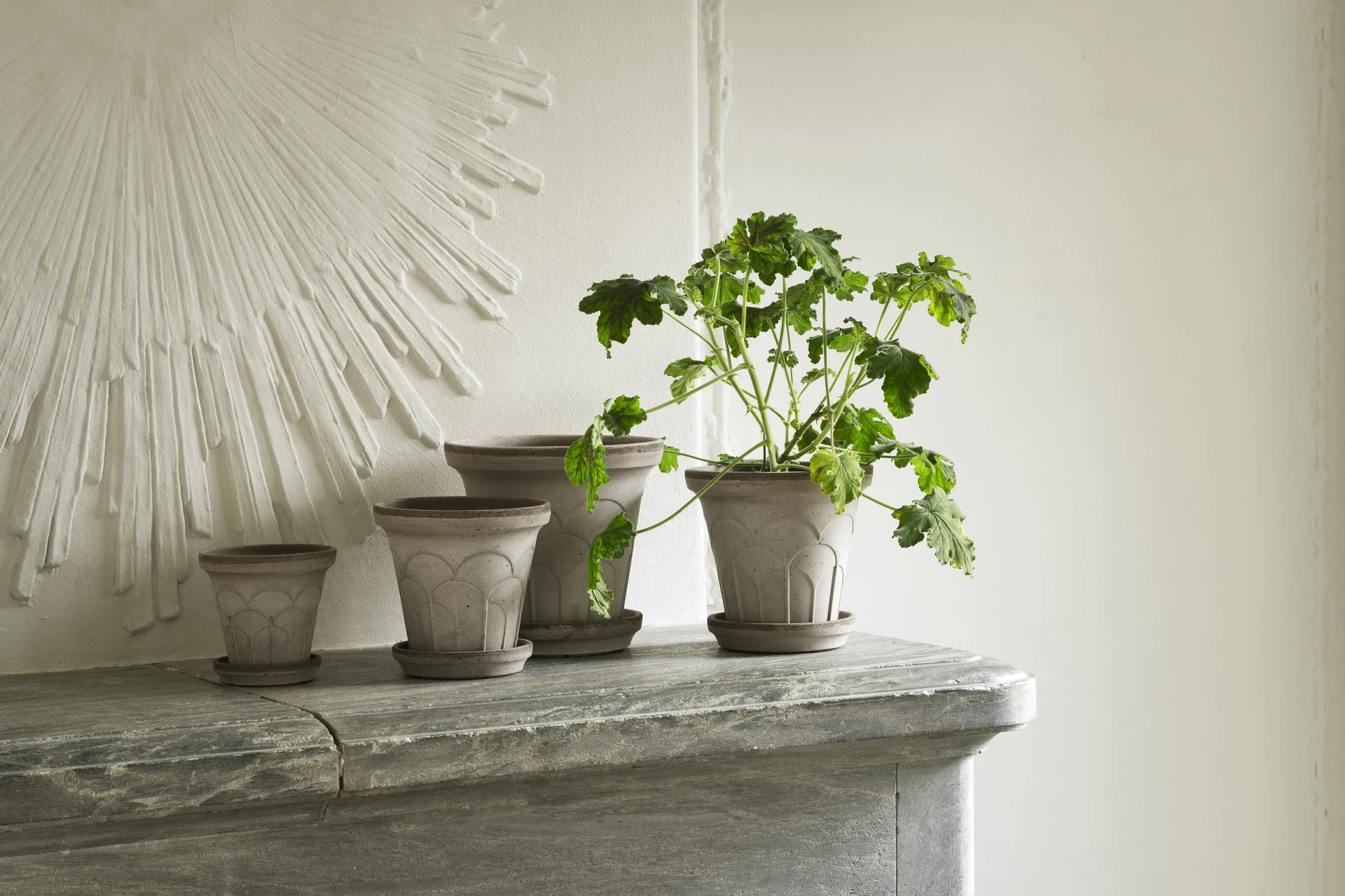 Fleur vaso com prato 2 peças, Grey, Ø21 cm Bergs Potter