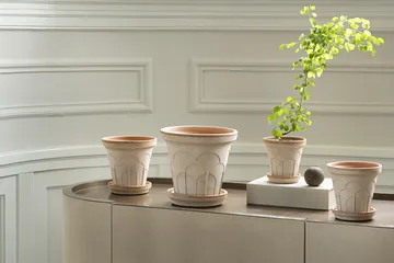 Fleur vaso com prato 2 peças - Rosa, Ø12 cm - Bergs Potter