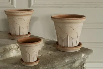 Fleur vaso com prato 2 peças - Rosa, Ø12 cm - Bergs Potter