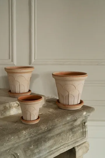 Fleur vaso com prato 2 peças - Rosa, Ø12 cm - Bergs Potter