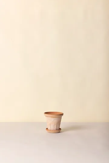 Fleur vaso com prato 2 peças - Rosa, Ø16 cm - Bergs Potter