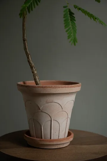 Fleur vaso com prato 2 peças - Rosa, Ø16 cm - Bergs Potter
