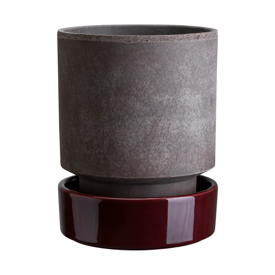 Hoff vaso, Ø14 cm, Raw Grey-Deep Burgundy Bergs Potter