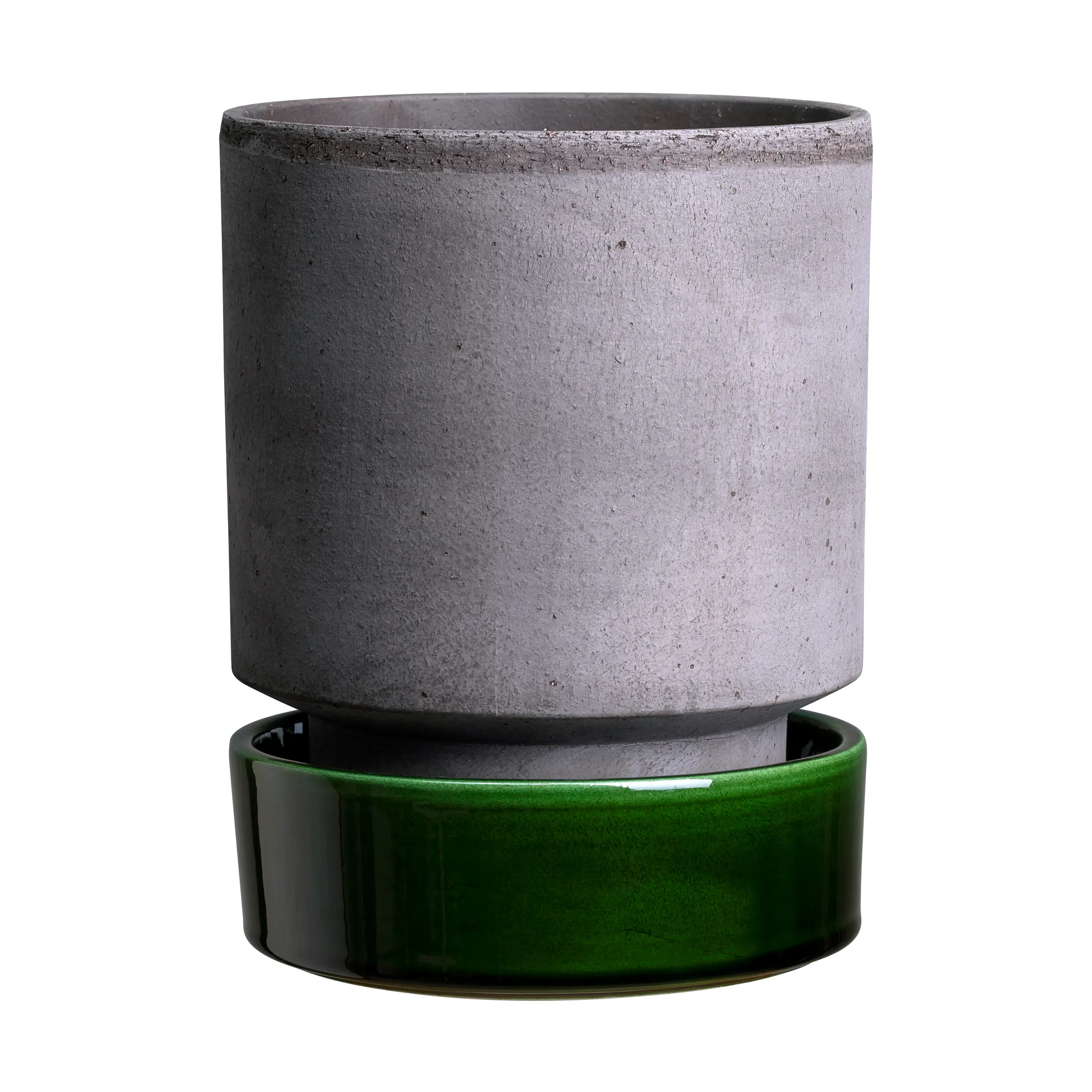 Hoff vaso, Ø14 cm, Raw Grey-Emerald Green Bergs Potter