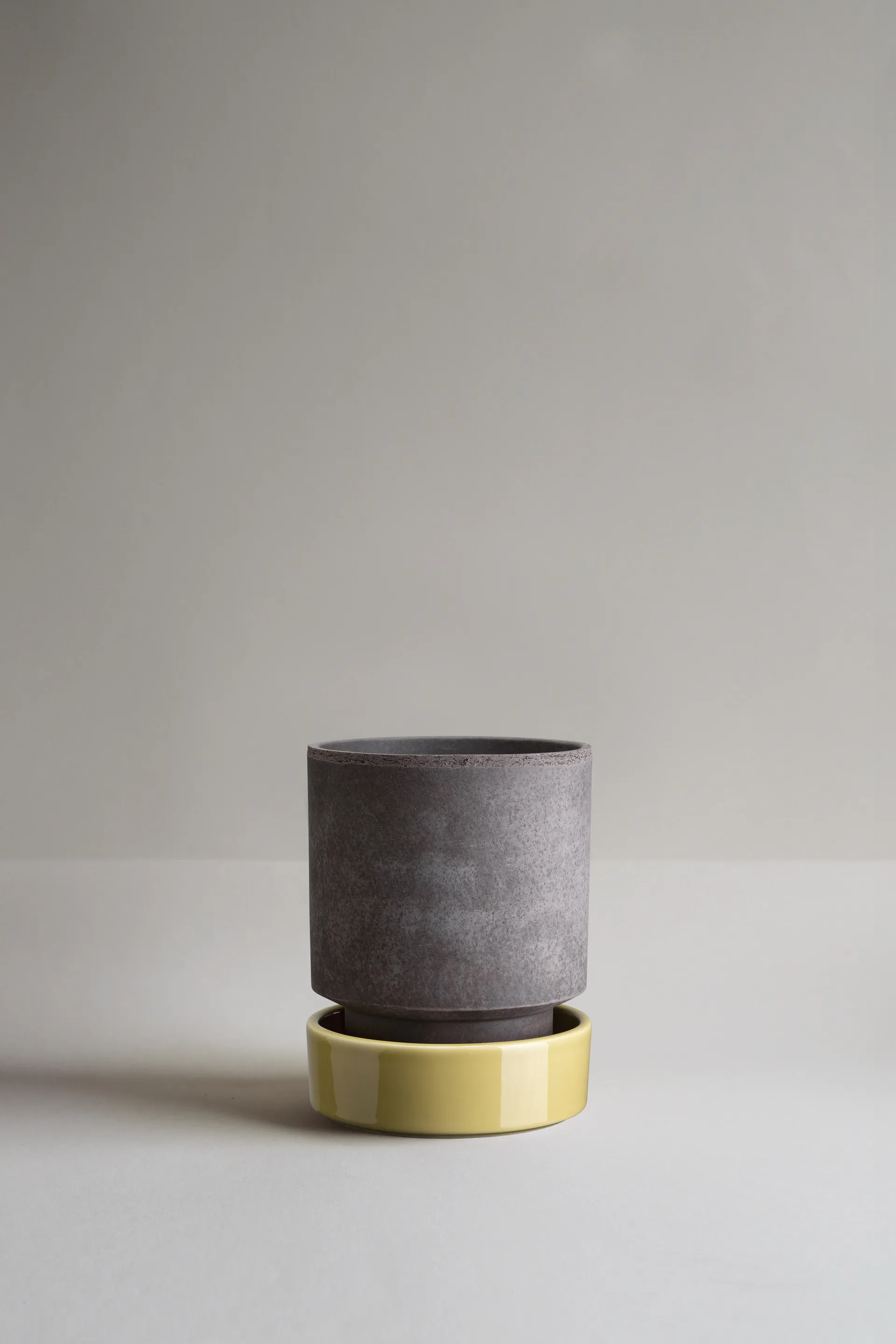 Hoff vaso, Ø14 cm, Raw Grey-Pale Yellow (cinzento-amarelo) Bergs Potter