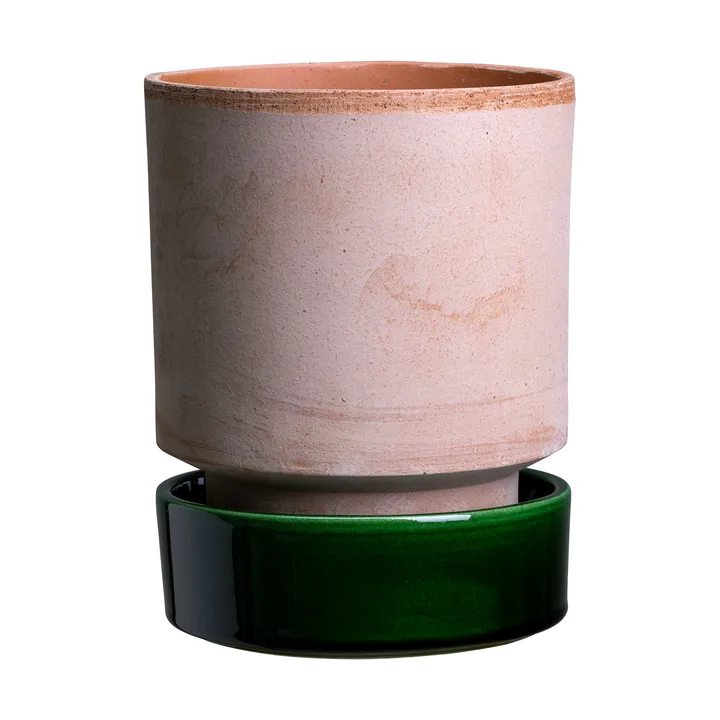 Hoff vaso - Ø14 cm, Raw Rosa-Emerald Green (rosa-verde) - Bergs Potter