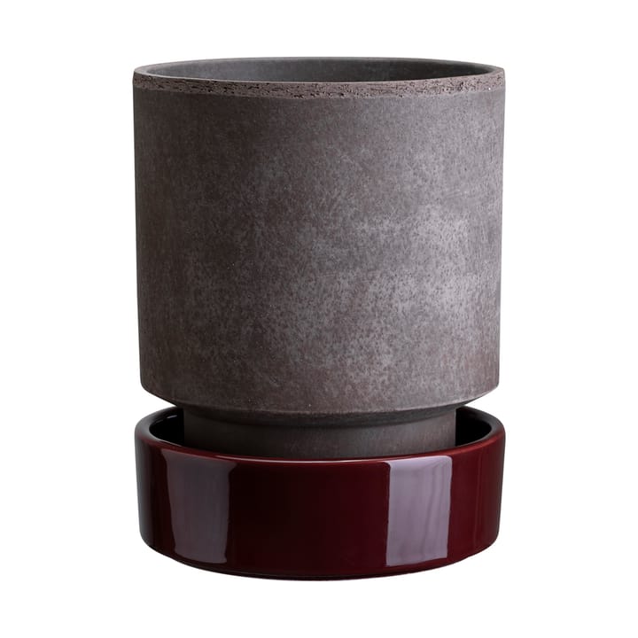Hoff vaso - Ø16 cm, Raw Grey-Deep Burgundy - Bergs Potter