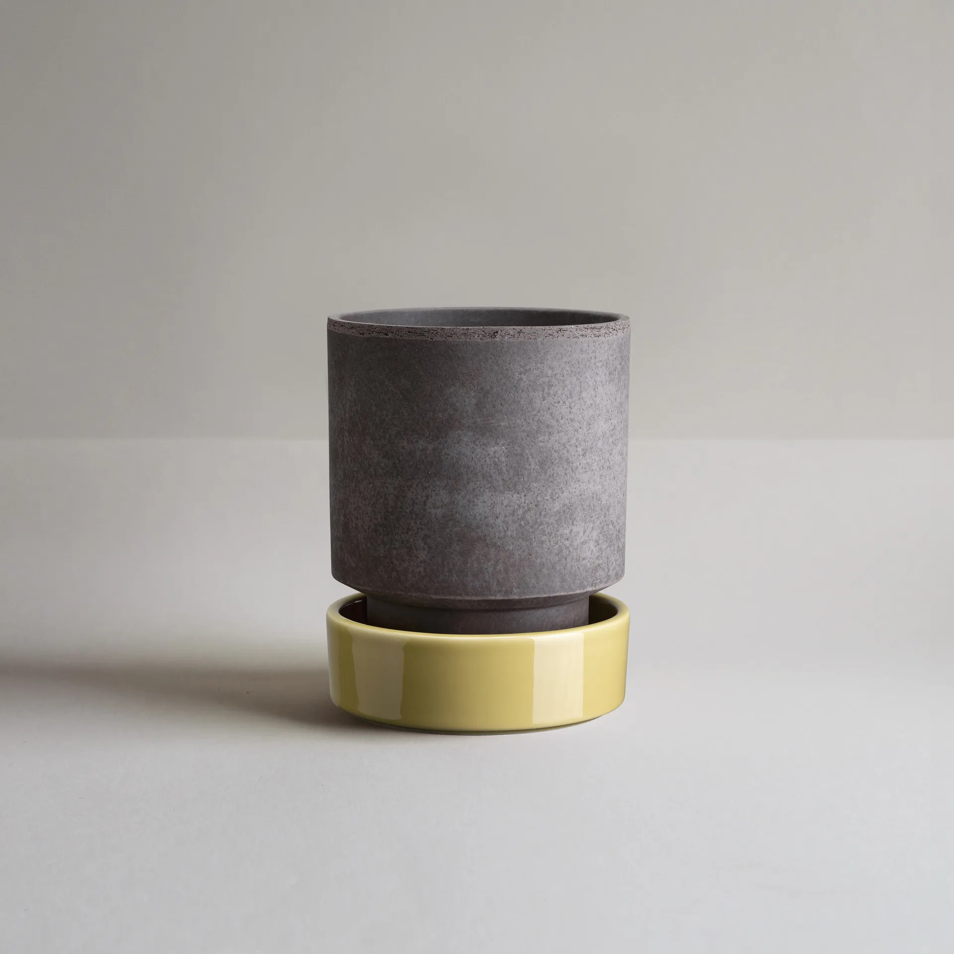 Hoff vaso, Ø16 cm, Raw Grey-Pale Yellow (cinzento-amarelo) Bergs Potter