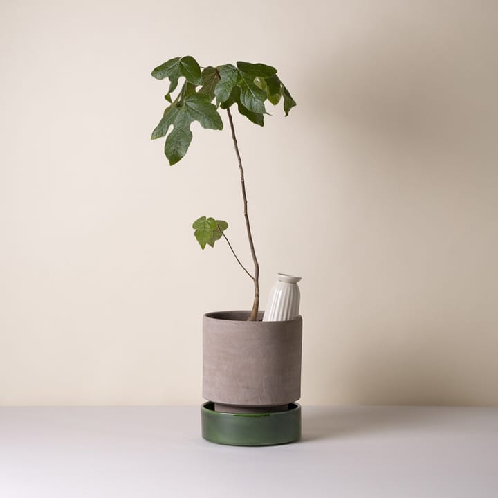 Hoff vaso, Ø18 cm, Raw Grey-Emerald Green Bergs Potter