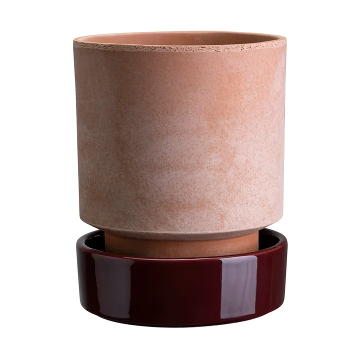 Hoff vaso - Ø18 cm, Raw Rosa-Deep Burgundy (rosa-vermelho) - Bergs Potter