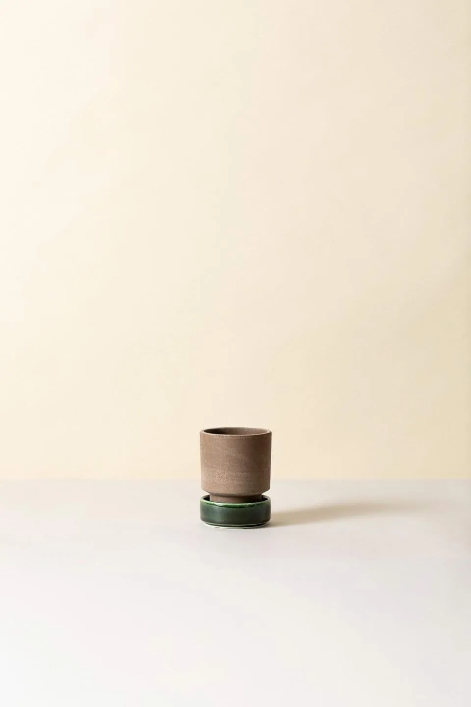 Hoff vaso 2-pack, Ø8 cm, Raw Grey-Emerald Green Bergs Potter