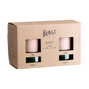 Hoff vaso 2-pack - Ø8 cm, Raw Rosa-Emerald Green - Bergs Potter