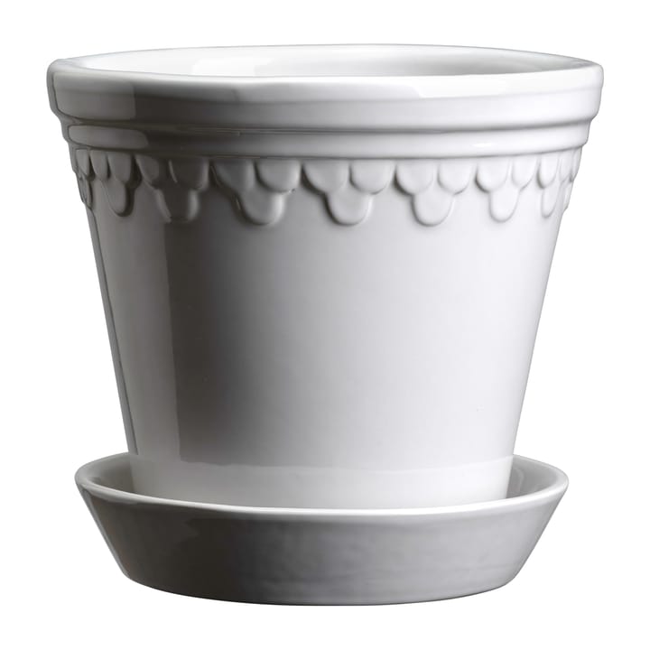 Københavner pote de flores brilhante Ø10 cm - Branco mineral - Bergs Potter