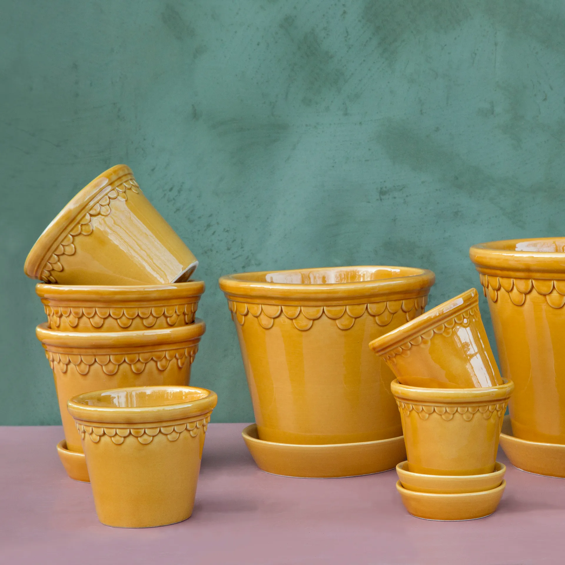 Københavner pote de flores brilhante Ø16 cm, Amarelo Bergs Potter