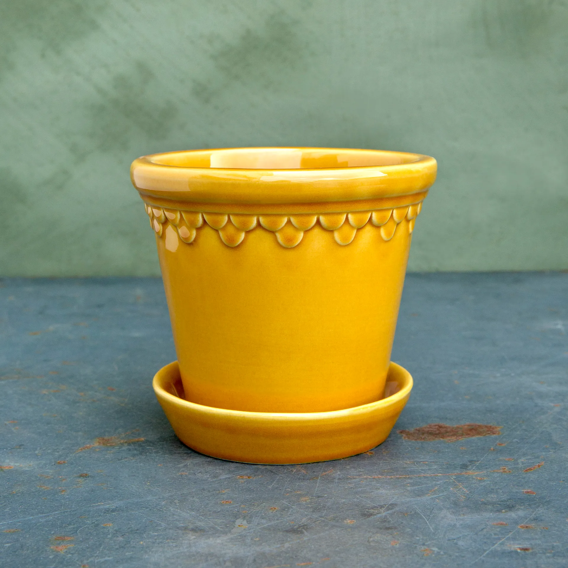 Københavner pote de flores brilhante Ø16 cm, Amarelo Bergs Potter