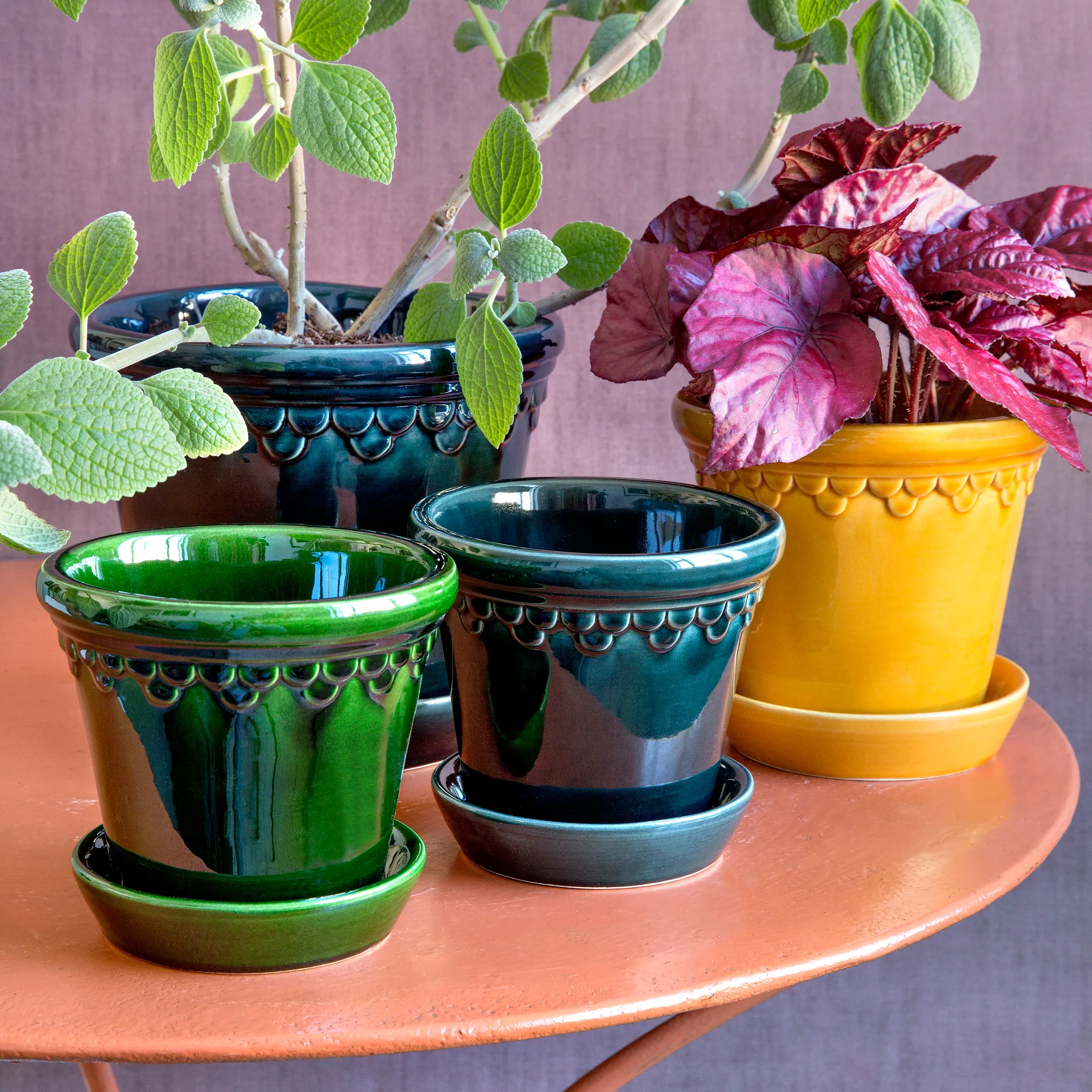 Københavner pote de flores brilhante Ø18 cm, Amarelo Bergs Potter