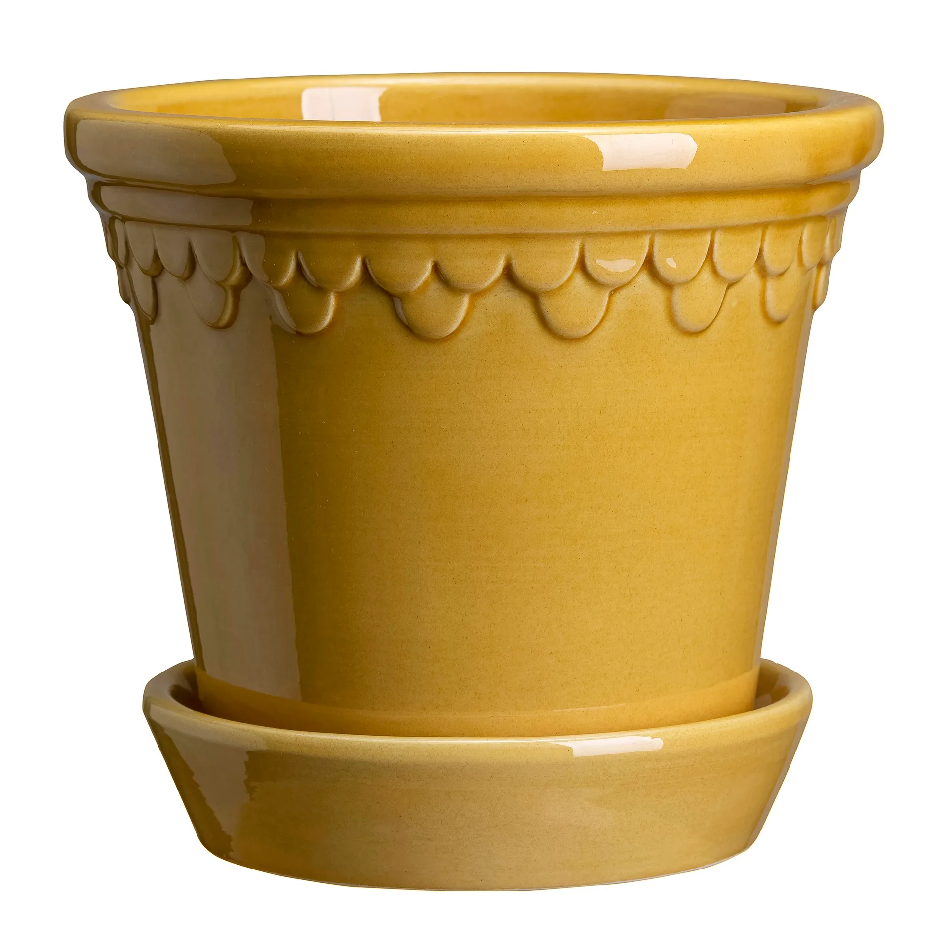 Københavner pote de flores brilhante Ø25 cm, amarelo Bergs Potter