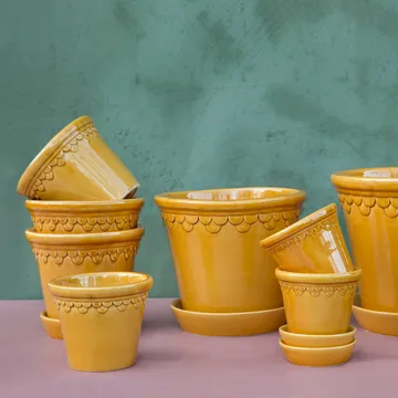 Københavner pote de flores brilhante - Amarelo, Ø16 cm - Bergs Potter