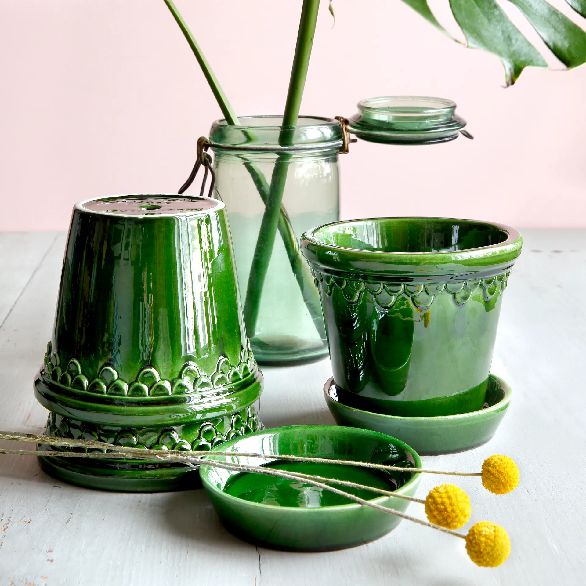 Københavner pote de flores brilhante, Verde, Ø18 cm Bergs Potter