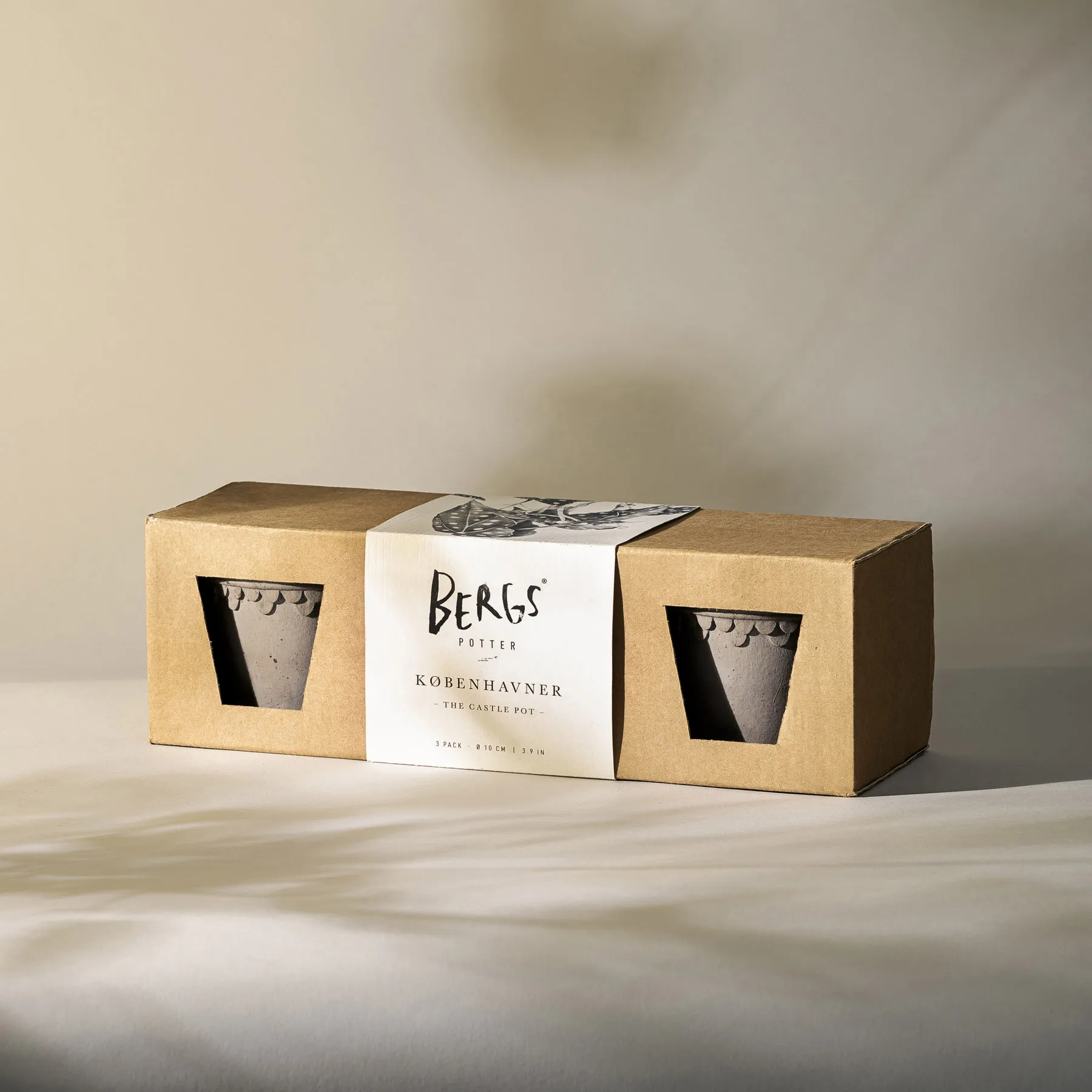 Københavner vaso de flor Ø10 cm 3 unidades, Cinza Bergs Potter