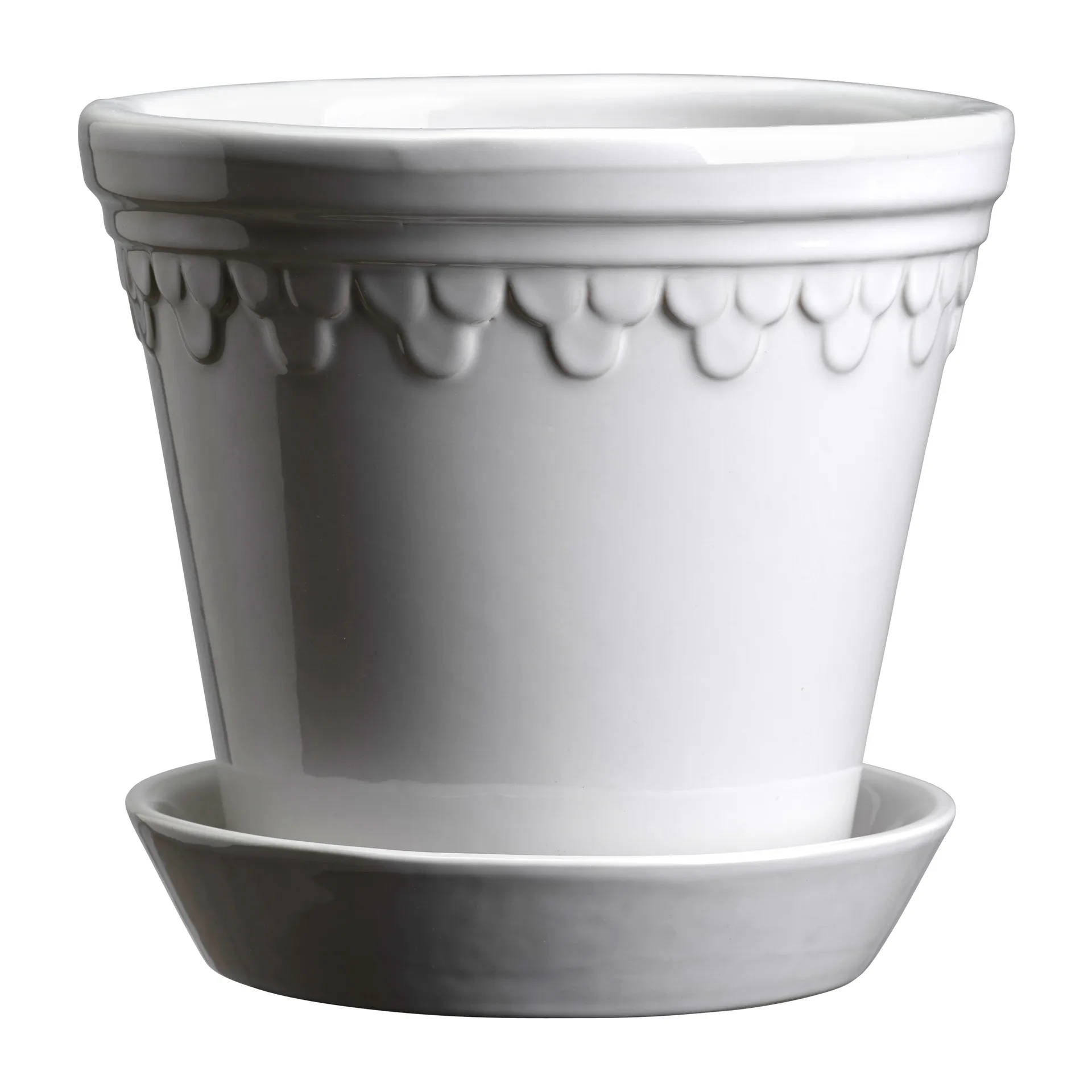 Köpenhamn vaso vidrado, Mineral White (branco), Ø10 cm Bergs Potter