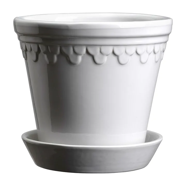 Köpenhamn vaso vidrado - Mineral White (branco), Ø14 cm - Bergs Potter