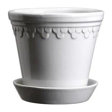 Köpenhamn vaso vidrado - Mineral White (branco), Ø25 cm - Bergs Potter