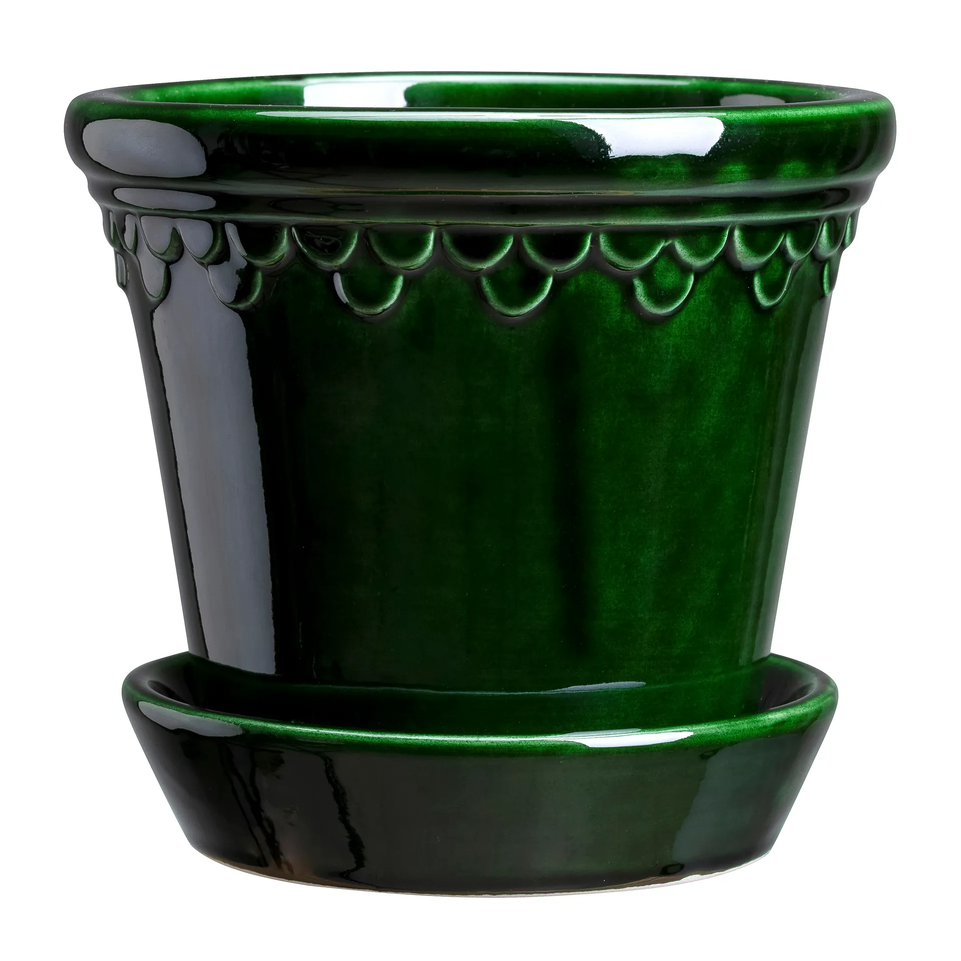 Köpenhamn vaso vidrado, Verde, Ø10 cm Bergs Potter