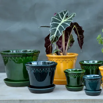 Köpenhamn vaso vidrado - Verde, Ø25 cm - Bergs Potter