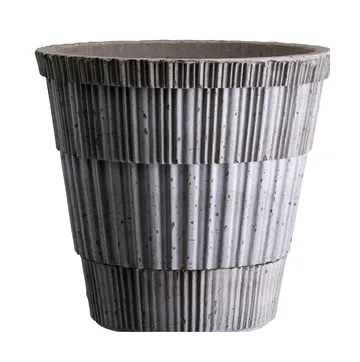 Vaso com prato Atlas raw - Cinza, Ø14 cm - Bergs Potter