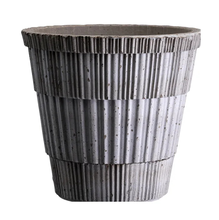 Vaso com prato Atlas raw - Cinza, Ø14 cm - Bergs Potter