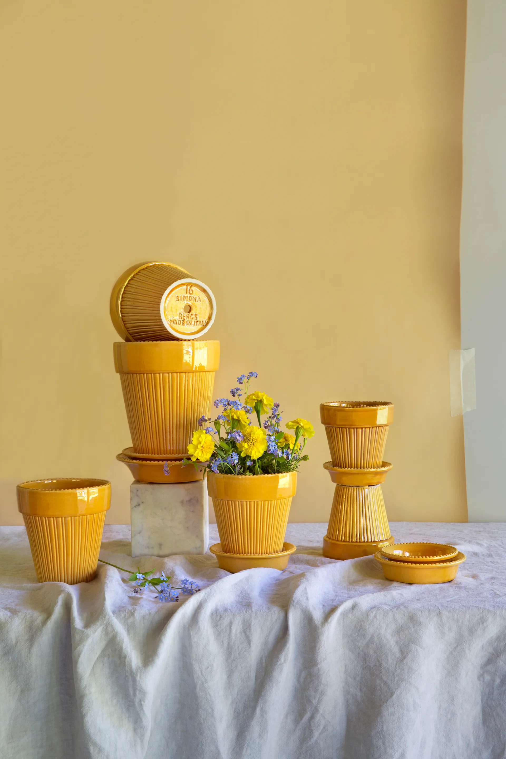 Vaso vidro Simona Ø18 cm, Amarelo Bergs Potter