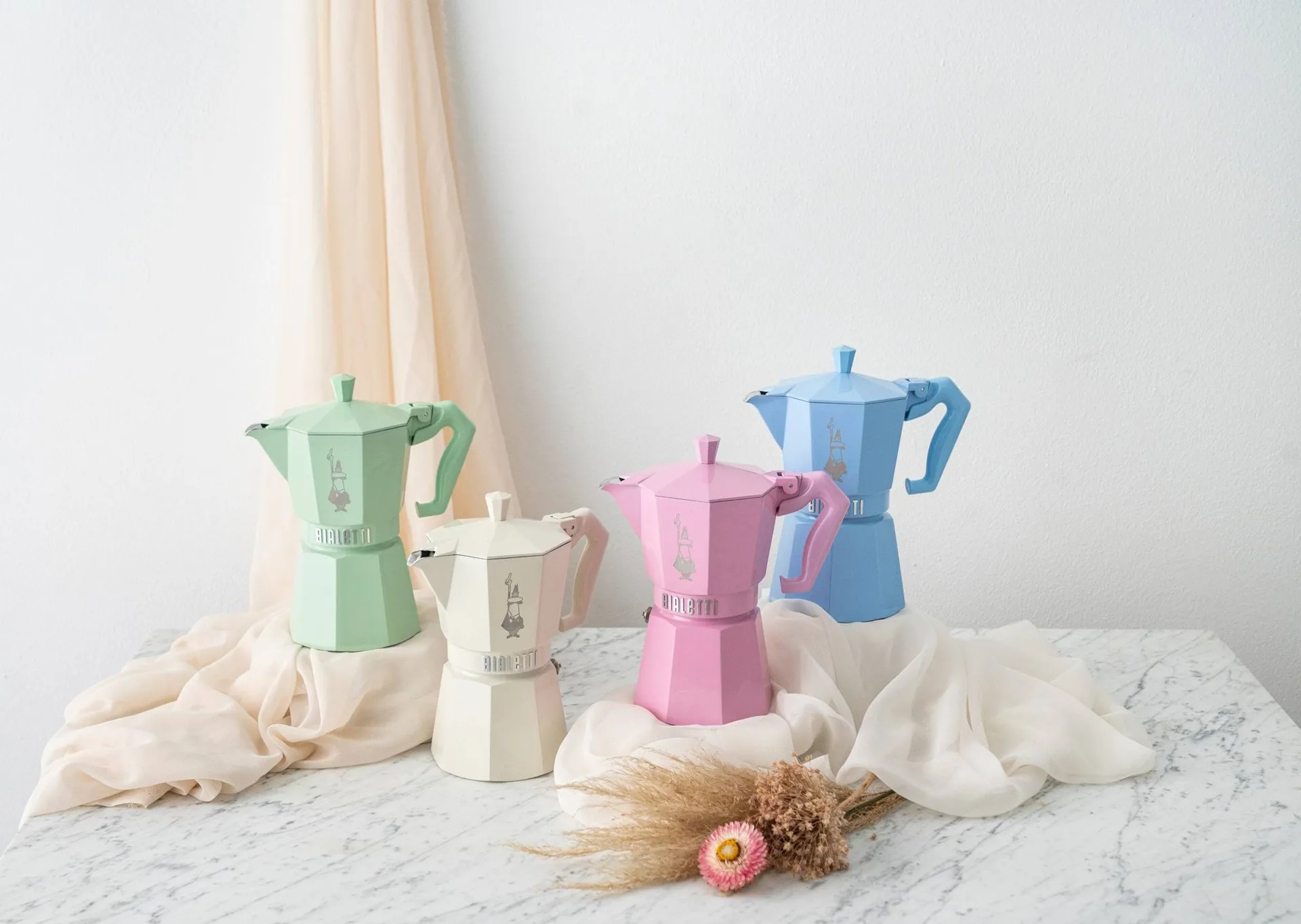 Bialetti exclusiva cafeteira moka, Azul-claro, 3 chávenas Bialetti