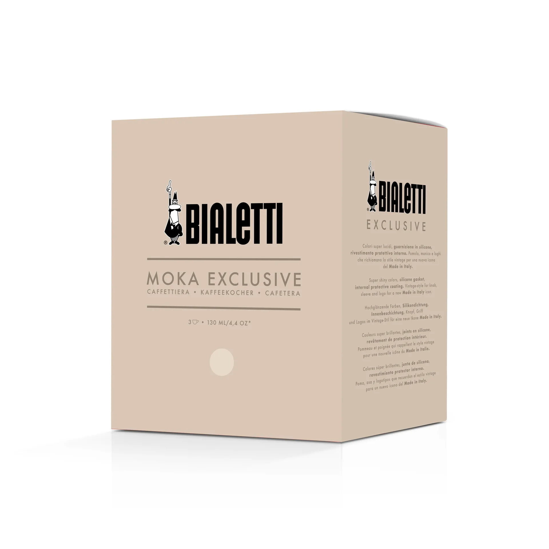 Bialetti exclusiva cafeteira moka, Creme, 3 chávenas Bialetti