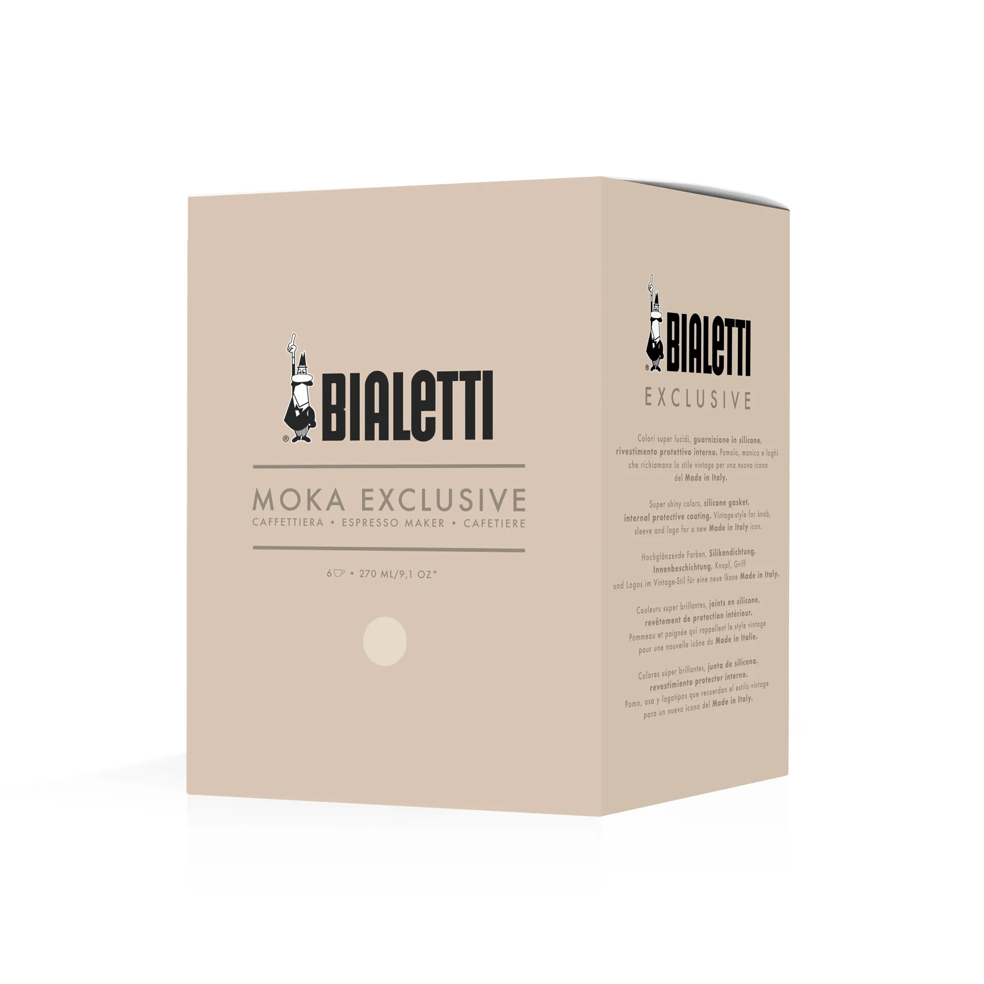 Bialetti exclusiva cafeteira moka, Creme, 6 chávenas Bialetti