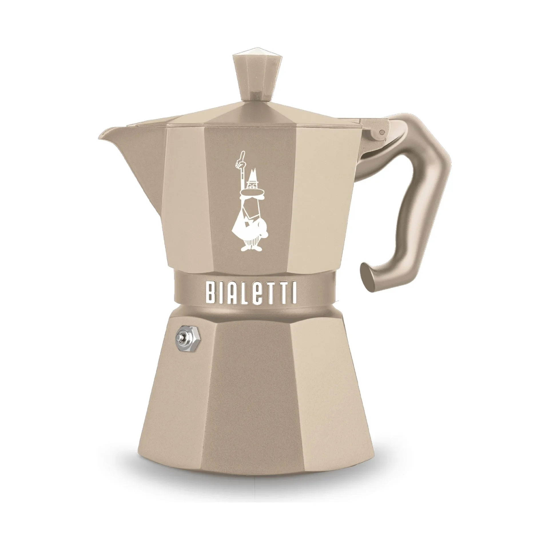 Bialetti exclusiva cafeteira moka indução, Bege, 3 chávenas Bialetti