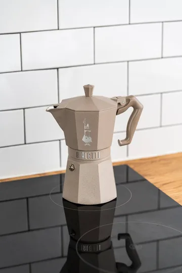 Bialetti exclusiva cafeteira moka indução - Bege, 6 chávenas - Bialetti