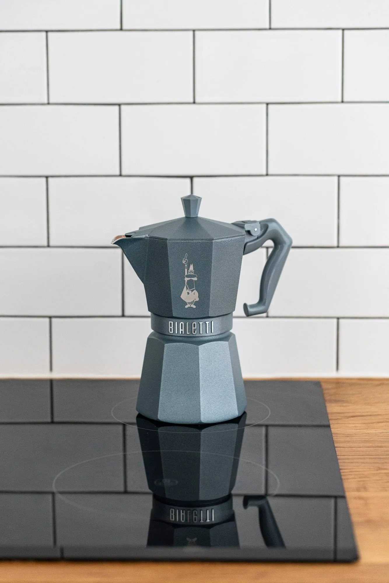 Bialetti exclusiva cafeteira moka indução, Cinza, 6 chávenas Bialetti