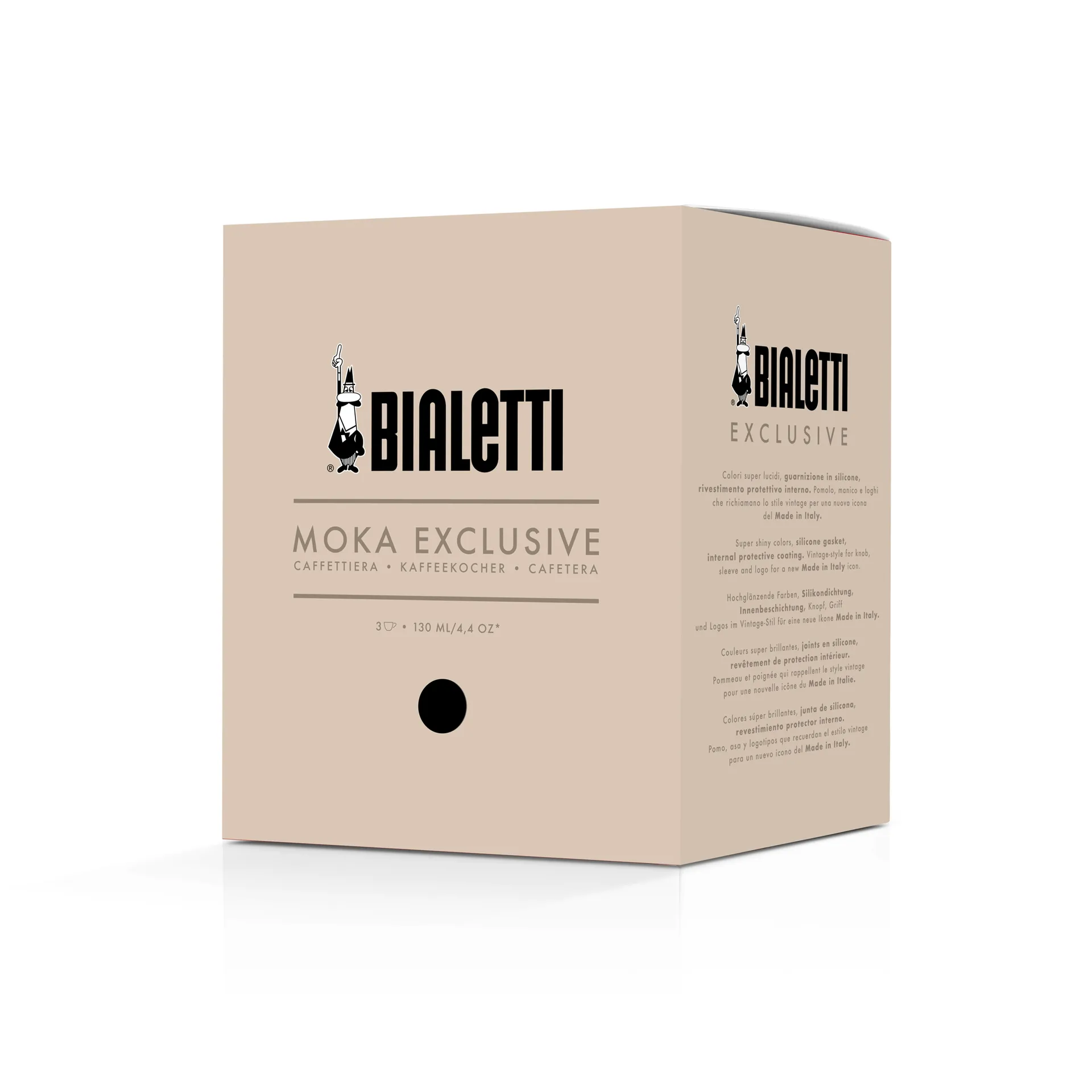 Bialetti exclusiva cafeteira moka, Preto, 3 xícaras Bialetti