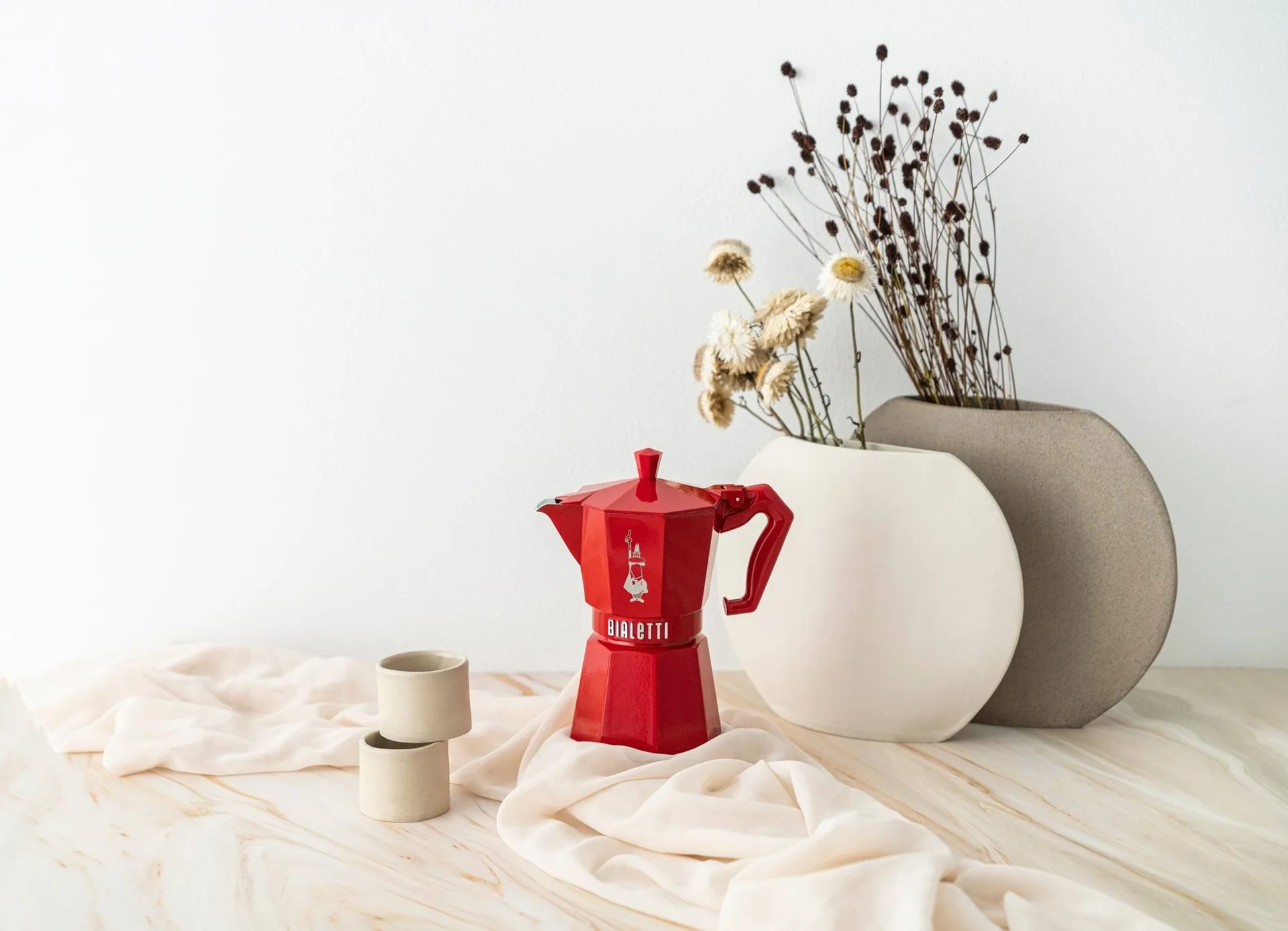 Bialetti exclusiva cafeteira moka, Vermelho, 3 chávenas Bialetti