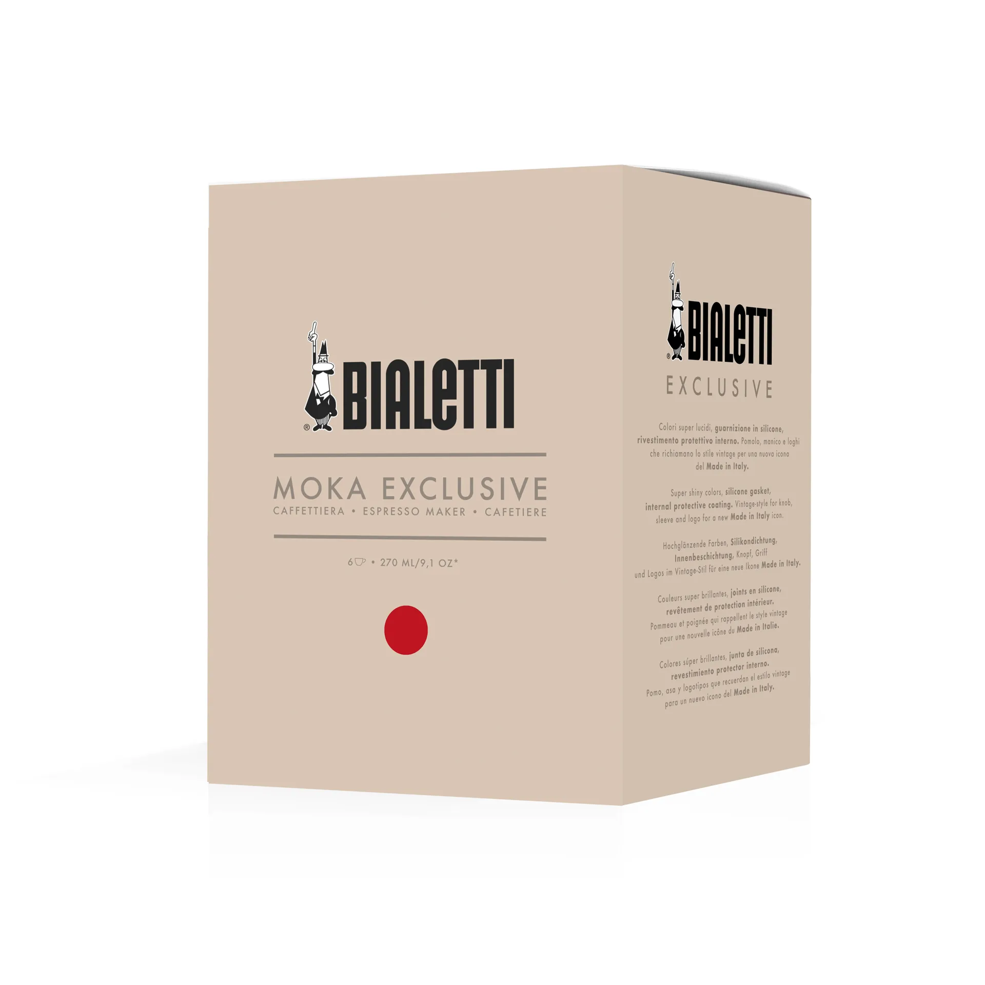 Bialetti exclusiva cafeteira moka, Vermelho, 6 chávenas Bialetti