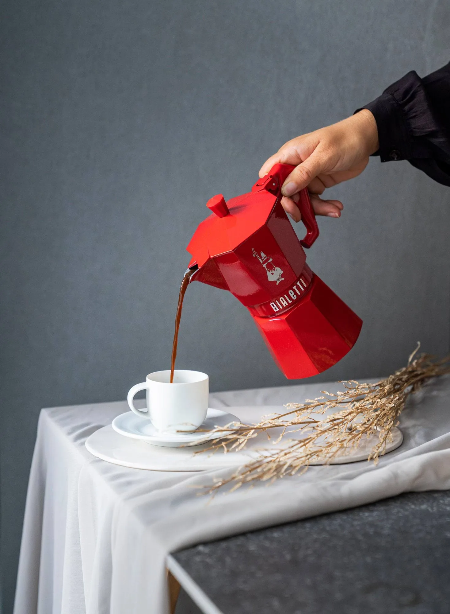 Bialetti exclusiva cafeteira moka, Vermelho, 6 chávenas Bialetti