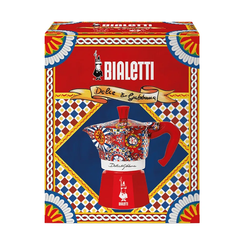 Bialetti x Dolce & Gabbana cafeteira moka, Carrinho siciliano, 3 copos Bialetti