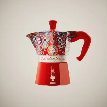 Bialetti x Dolce & Gabbana cafeteira moka - Carrinho siciliano, 3 copos - Bialetti