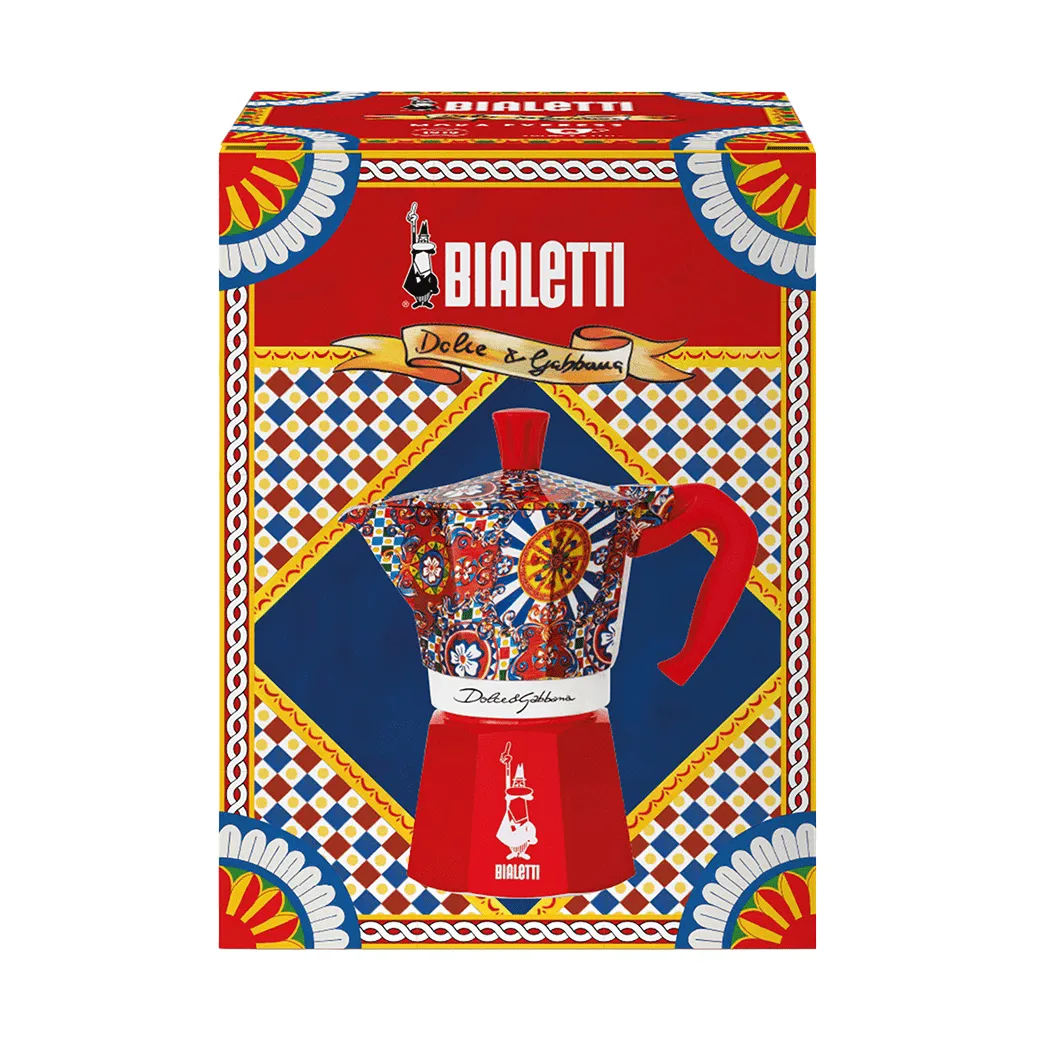 Bialetti x Dolce & Gabbana cafeteira moka, Carrinho siciliano, 6 copos Bialetti